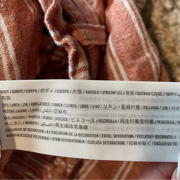 ❌SOLD!❌ Like New! Abercrombie & Fitch Striped Linen Paperbag Belted High Waisted - Picture 13 of 13